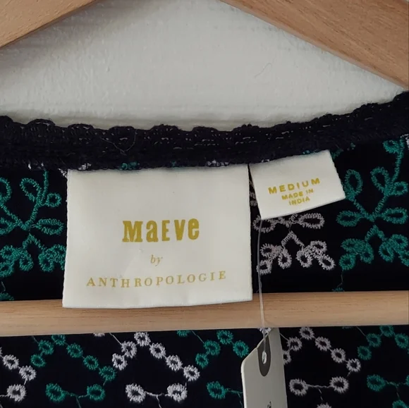 NWT Maeve Anthropologie Cammie Embroidered Peplum Tunic Top Size Medium - Picture 6 of 6